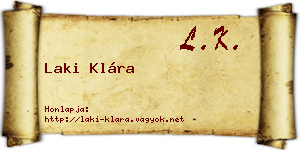 Laki Klára névjegykártya